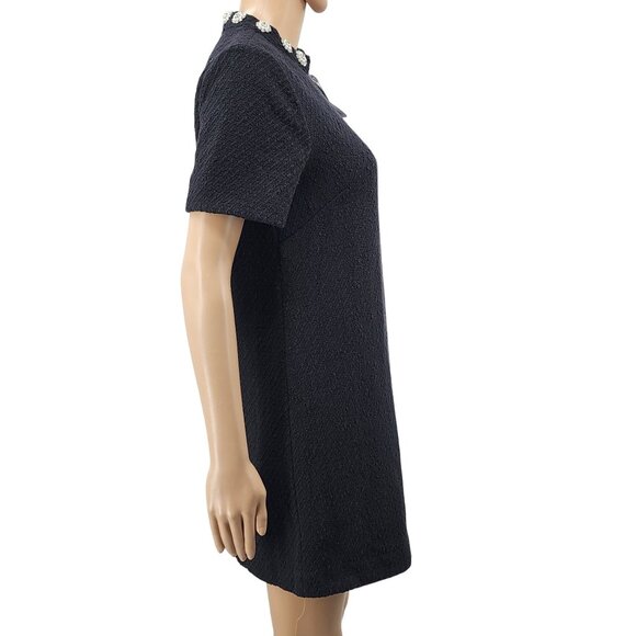 & Other Stories Black Sequin Embelllished Collar Mini Dress, Women's 4 - Picture 3 of 11